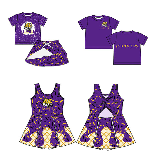 (Custom Design Preorder MOQ 5 Each Item)Team's LSU Print Family Matching Clothes
