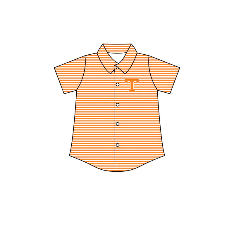 (Custom Design Preorder MOQ 5)  Team's Tennessee Stripes Print Boys Summer Tee Shirts Top