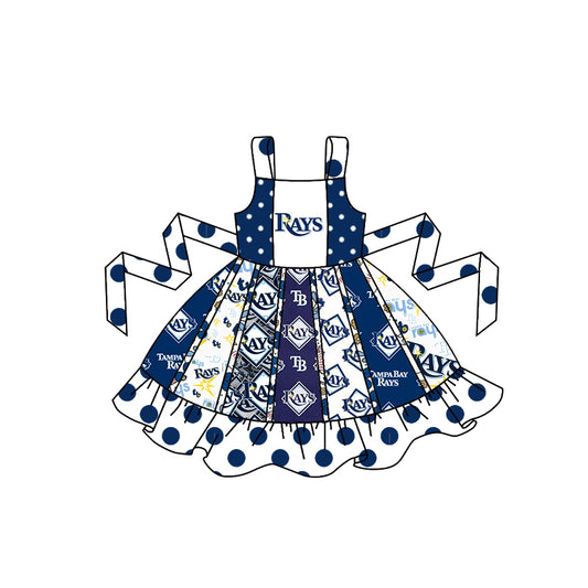 (Custom Design Preorder MOQ 5) Team's RAYS Print Girls Summer Knee Length Dress