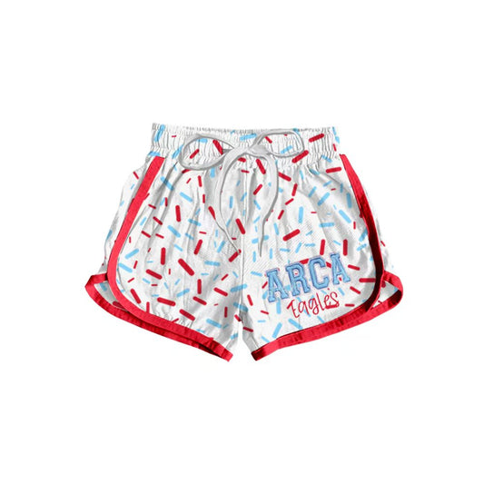 (Custom Design Preorder MOQ 5 Each Item) Team's ARCA Sprinkles Print Summer Bottom Sports Shorts Mom and Me Matching Clothes