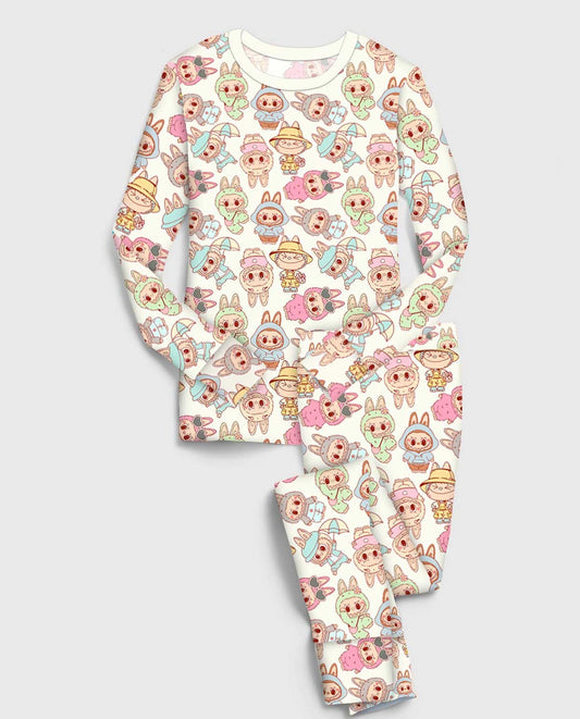 (Custom Design Preorder MOQ 5 Each Design) Cartoon Labub* Print Pajamas Sets Mom and Me Matching Clothes