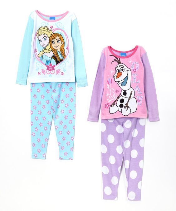 (Custom Design Preorder MOQ 5) Blue Cartoon Princess Girls Pajamas Clothes Set