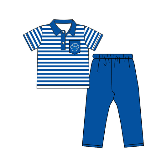 (Custom Design Preorder MOQ 5) Team's UK Paw Blue Print Boys Clothes Set