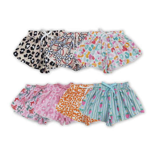 7 Print Girls Summer Bottom Flutter Shorts Sisters Wear