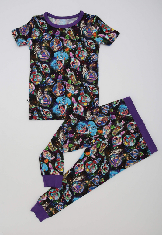 (Custom Design Preorder MOQ 5) Cartoon Princess Print Girls Pajamas Clothes Set