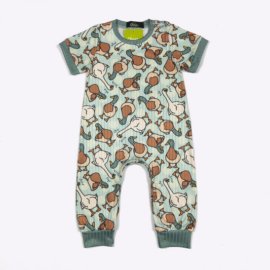 (Custom Design Preorder MOQ 5) Duck Print Baby Boys Romper