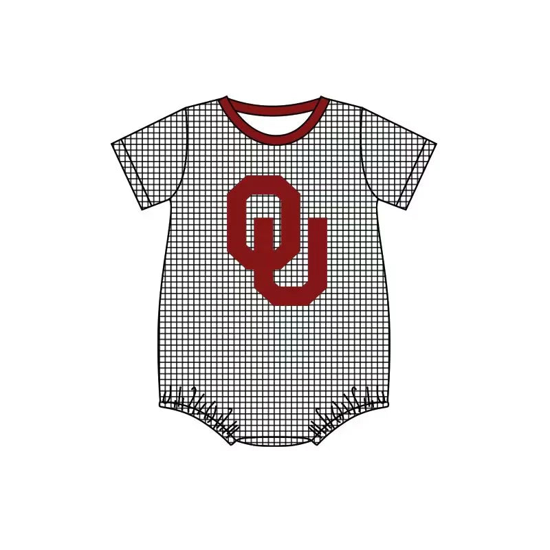 (Custom Design Preorder MOQ 5) Team's Oklahoma Print Baby Boys Summer Romper