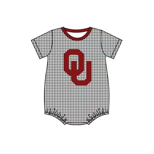 (Custom Design Preorder MOQ 5) Team's Oklahoma Print Baby Boys Summer Romper