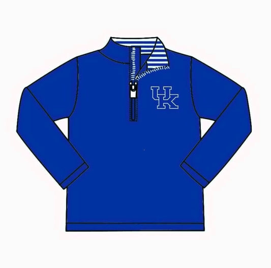 (Custom Design Preorder MOQ 5) Team's UK Print Boys Long Sleeve Zipper Pullover Shirts