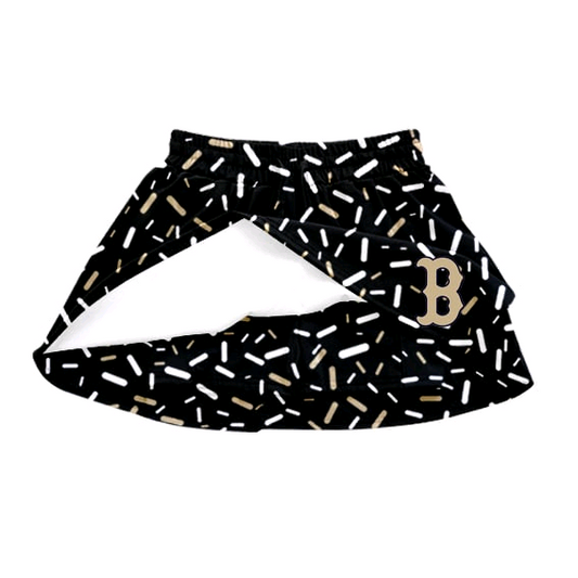 (Custom Design Preorder MOQ 5 Each Item) Team's B Black Sprinkles Print Summer Bottom Skirts Shorts Mom and Me Matching Clothes