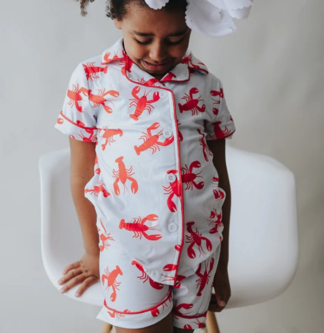 BSSO0390  Crayfish Kids Shorts Pajamas Clothes Set