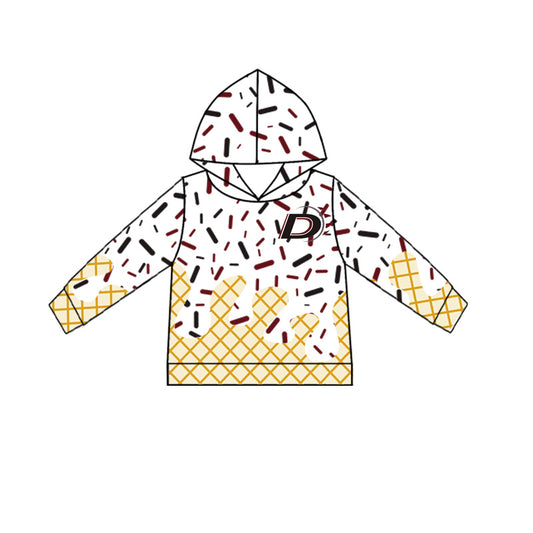 (Custom Design Preorder MOQ 5 Each Item)Team's De Leon Sprinkles Print Hoodie Top Mom and Me Matching Clothes