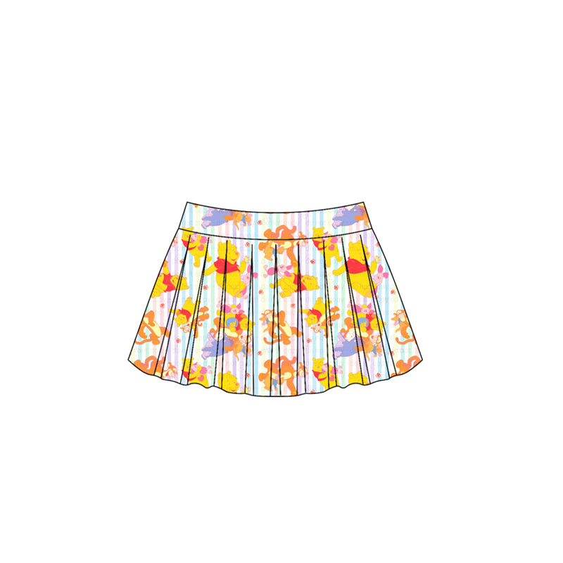 (Custom Design Preorder MOQ 5) Cartoon Bear Print Girls Summer Bottom Skirts