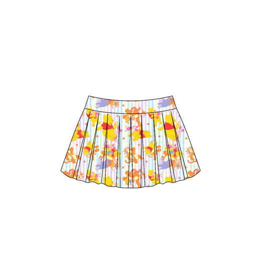 (Custom Design Preorder MOQ 5) Cartoon Bear Print Girls Summer Bottom Skirts