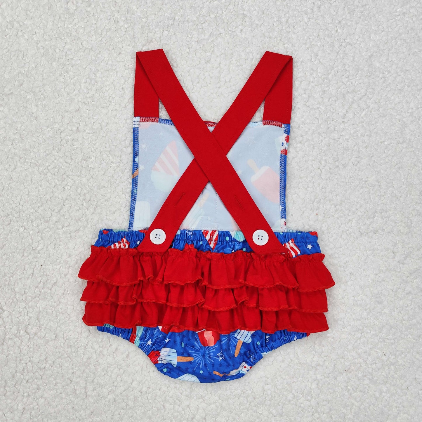 Baby girls popsicle july 4th bubble romper   SR0015