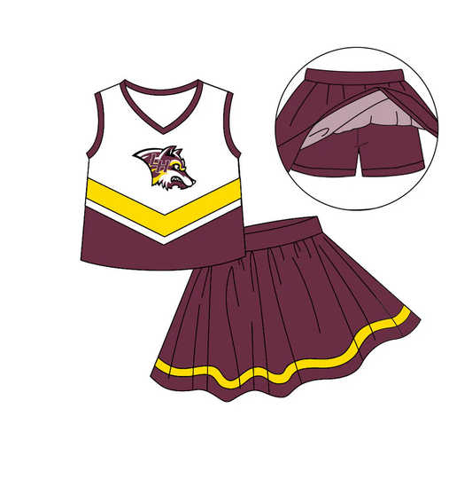 (Split Order Preorder) Deadline Aug 25 Team's Fox LH Print Skirts Shorts Girls Summer Clothes Set