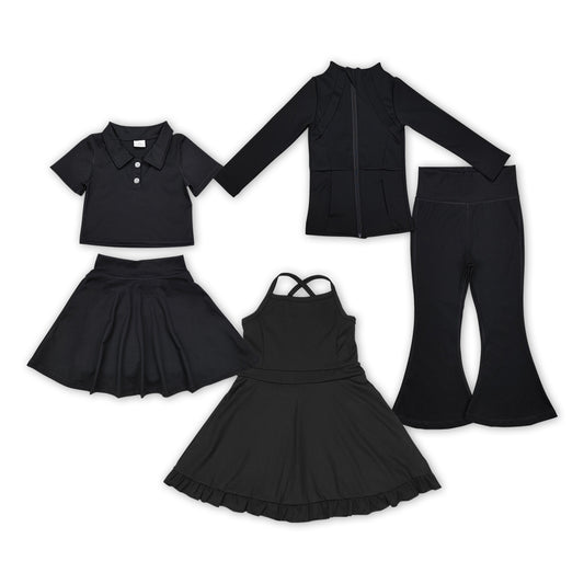 Black Color Girls Athletic Clothes