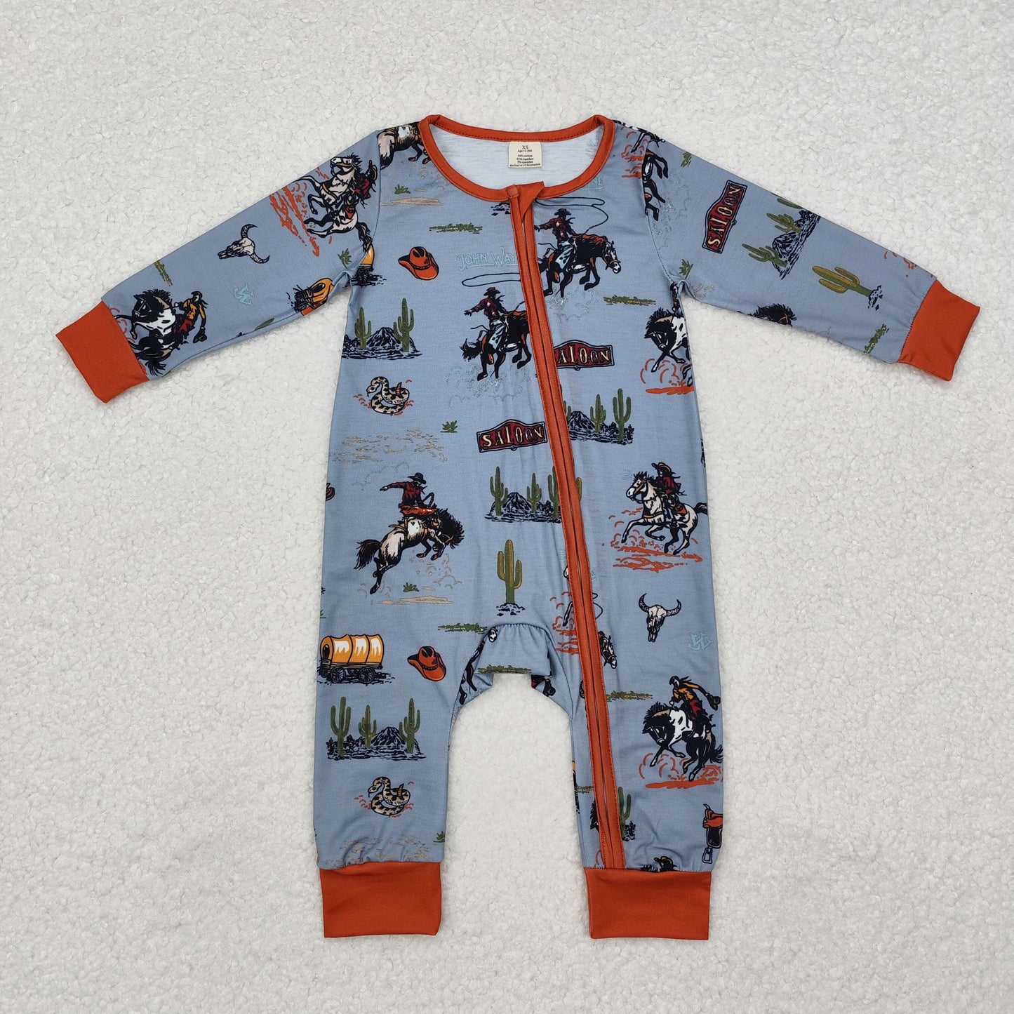 Cowboy Cactus Print Brothers Western Fall Bamboo Matching Pajamas Clothes