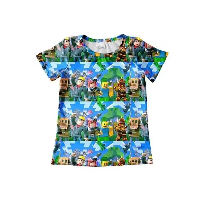 (Custom Design Preorder MOQ 5) Games Print Boys Summer Tee Shirts Top