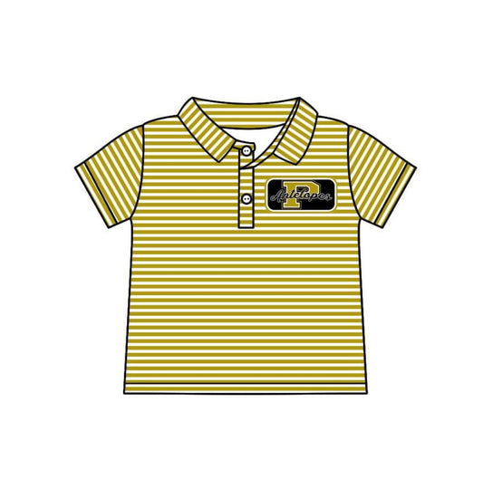 (Custom Design Preorder MOQ 5 ) Team's P Antelopes Stripes Print Boys Polo Tee Shirts Top