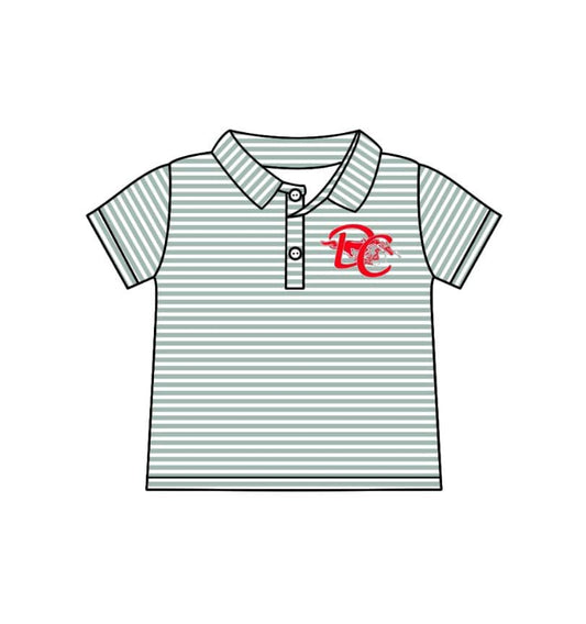 (Custom Design Preorder MOQ 5 ) Team's D Horse Stripes Print Boys Polo Tee Shirts Top