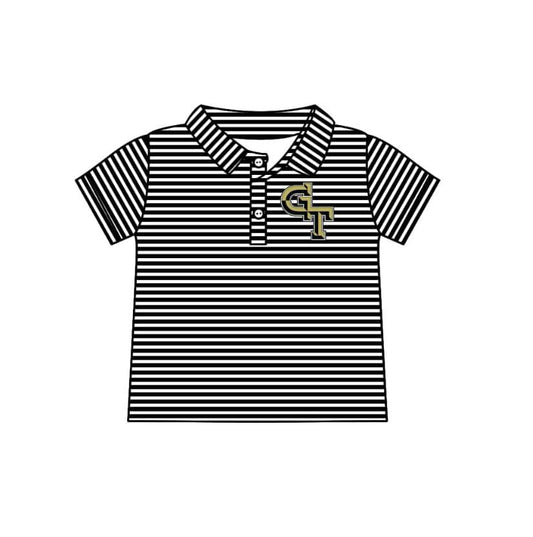 (Custom Design Preorder MOQ 5 ) Team's GT Black Stripes Print Boys Polo Tee Shirts Top