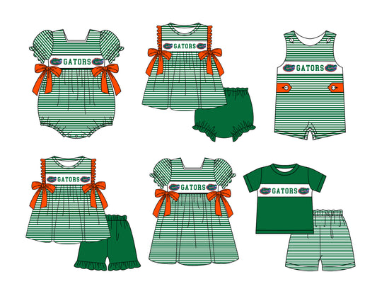 (Custom Design Preorder MOQ 5 Each Item) Team's Florida Print Kids Summer Matching Clothes Sibling Wear