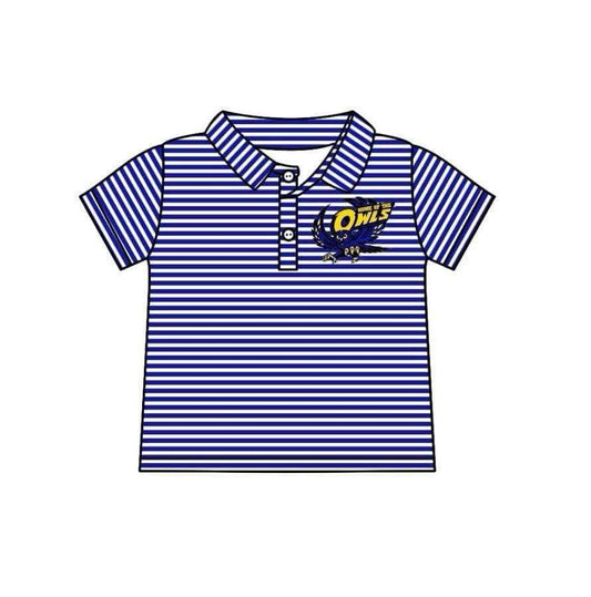 (Custom Design Preorder MOQ 5 ) Team's OWLS Stripes Print Boys Polo Tee Shirts Top