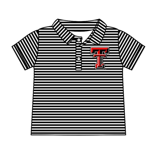 (Custom Design Preorder MOQ 5 ) Team's TT Stripes Print Boys Polo Tee Shirts Top