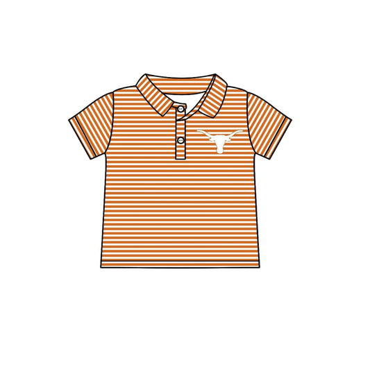 (Custom Design Preorder MOQ 5 ) Team's Cow Stripes Print Boys Polo Tee Shirts Top