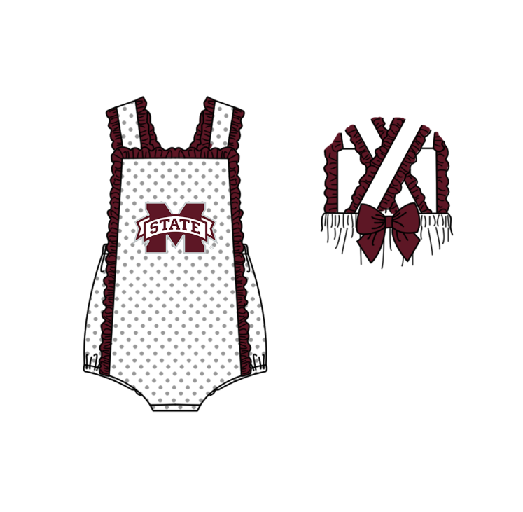 (Custom Design Preorder MOQ 5 Each Item) Team's Mississippi State Print Kids Summer Matching Clothes Sibling Wear