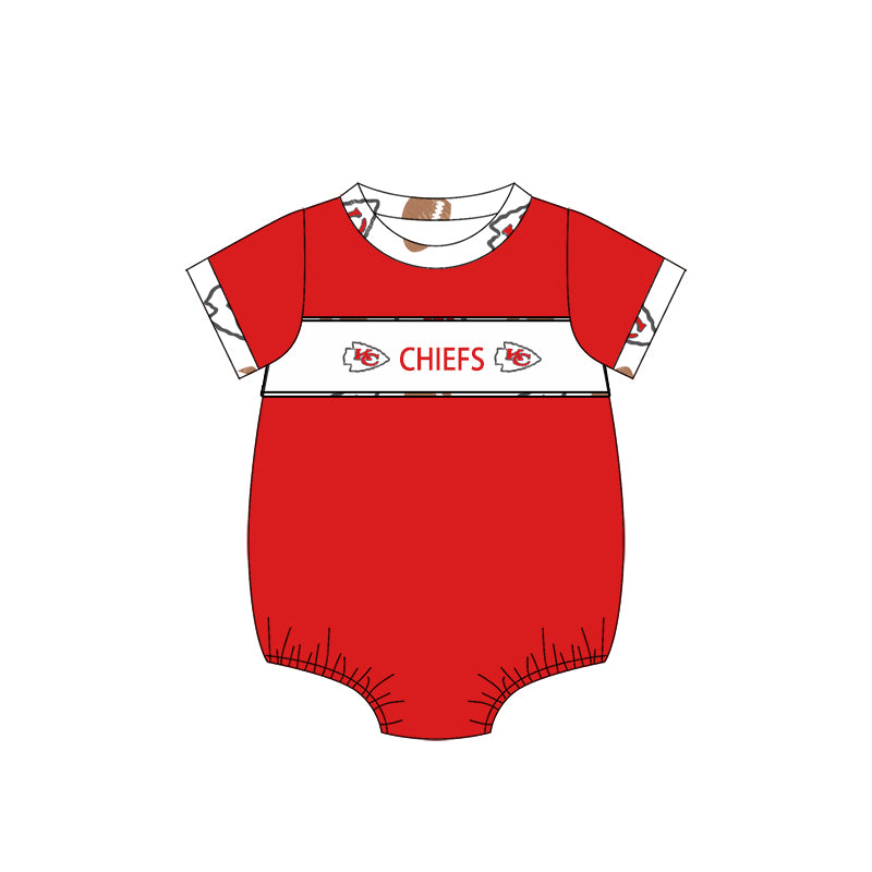 1.9(Custom Design Preorder MOQ 5 Each Design) Team's CHIEFS Print Kids Summer Matching Clothes Sibling Wear