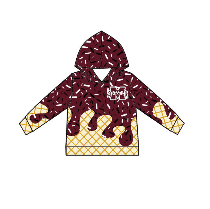 (Custom Design Preorder MOQ 5 Each Item)Team's Mississippi State Sprinkles Print Sibling Matching Clothes