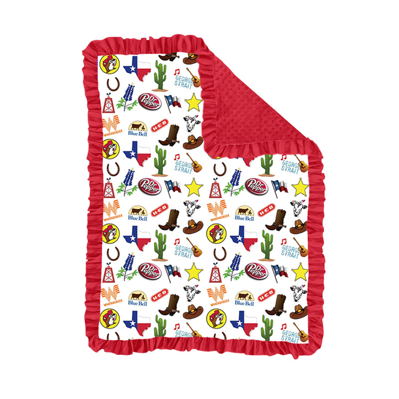 3.10 (Custom Design Preorder MOQ 5) Western Print Baby Minky Blanket