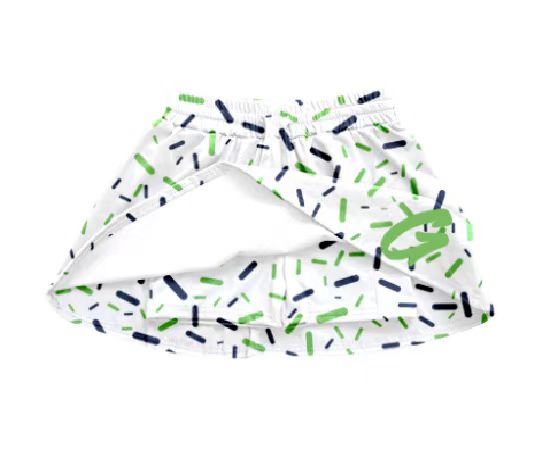 (Custom Design Preorder MOQ 5 Each Item) Team's G Green Sprinkles Print Summer Bottom Skirts Shorts Mom and Me Matching Clothes