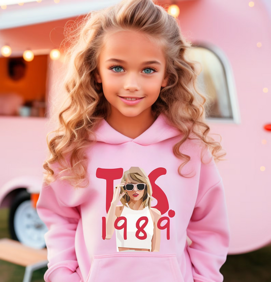 (Custom Design Preorder MOQ 5) Pink Singer Print Girls Hoodie Top