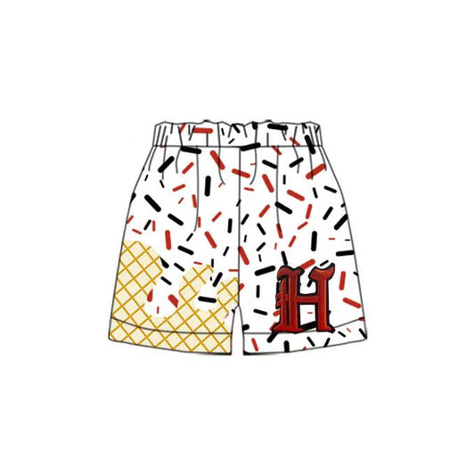 (Custom Design Preorder MOQ 5 Each Item) Team's H Sprinkles Print Summer Bottom Shorts Mom and Me Matching Clothes