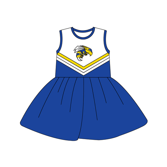 (Custom Design Preorder MOQ 5) Team's Yellowjackets Print Girls Summer Knee Length Dress