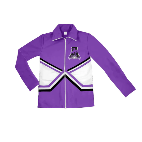 (Custom Design Preorder MOQ 5)  Team's ARCOLA Purle Print Kids Zipper Jacket