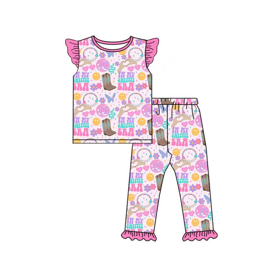 (Custom Design Preorder MOQ 5) IN MY ERA Flowers Print Girls Pajamas Clothes Set