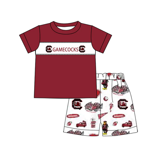 (Split Order Preorder) Deadline April 1st Team's GAMECOCKS Print Boys Summer Clothes Set