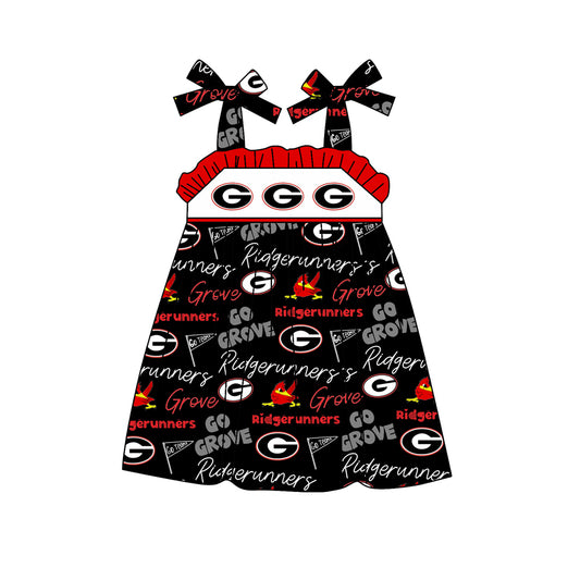 (Custom Design Preorder MOQ 5) Team's GROVE Print Girls Knee Length Summer Dress