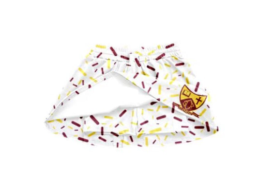 (Custom Design Preorder MOQ 5 Each Item) Team's SCR White Sprinkles Print Summer Bottom Skirts Shorts Mom and Me Matching Clothes