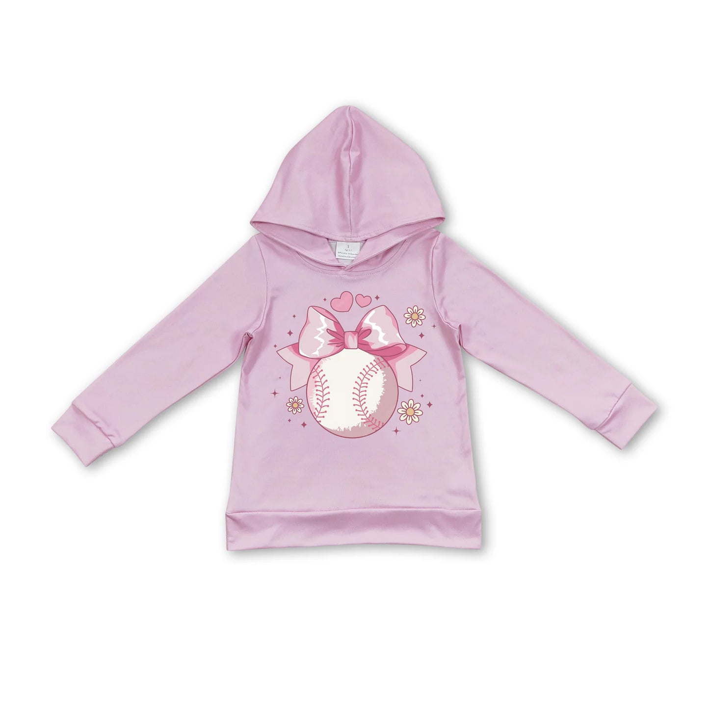 12.11(Custom Design Preorder MOQ 5 ) Flowers Baseball Print Girls Hoodie Top