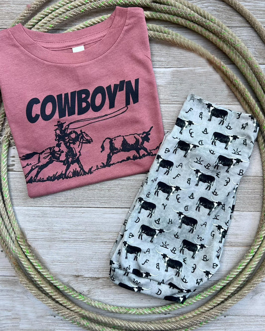 (Custom Design Preorder MOQ 5) Cowboy'n Cows Shorts Boys Western Clothes Set