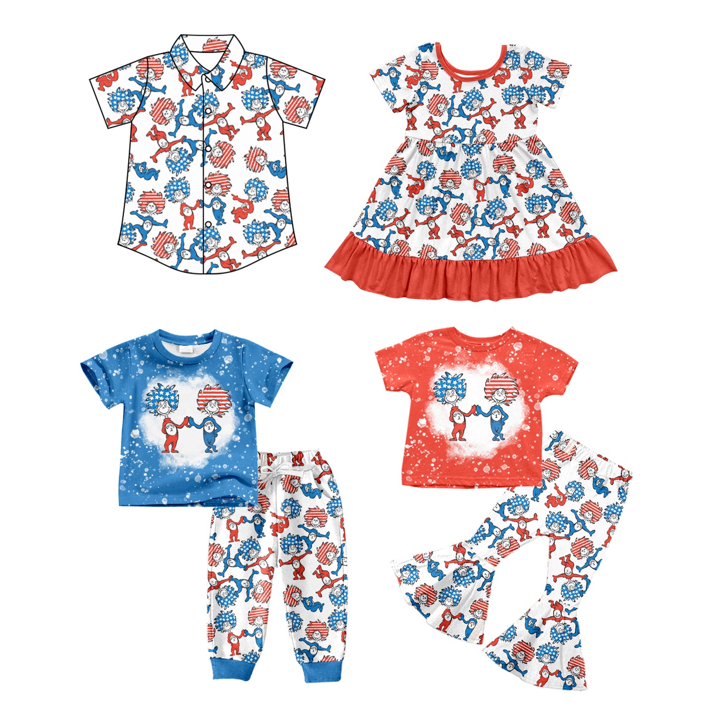 12.13(Custom Design Preorder MOQ 5 Each Design) Dr.Reading Print Sibling Matching Clothes