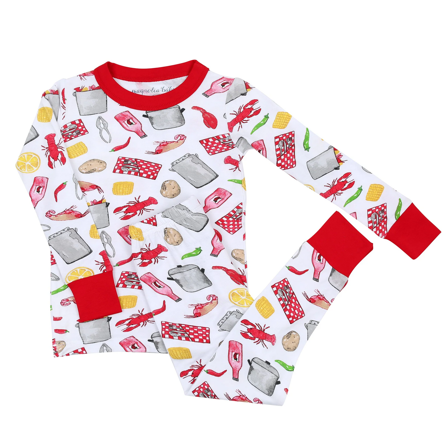 (Custom Design Preorder MOQ 5) Crayfish Print Boys Pajamas Clothes Sets