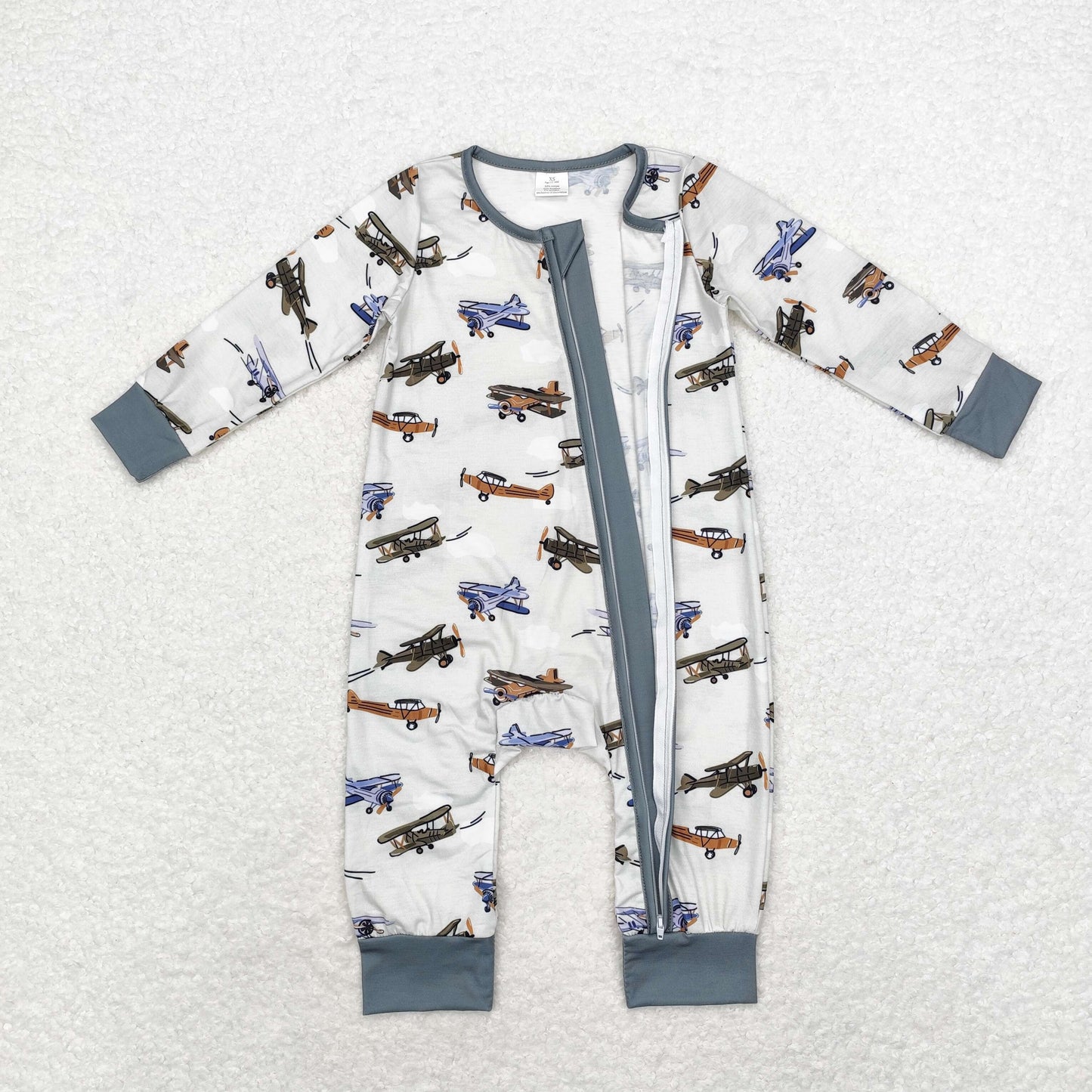 Plane Print Brothers Fall Bamboo Matching Pajamas Clothes