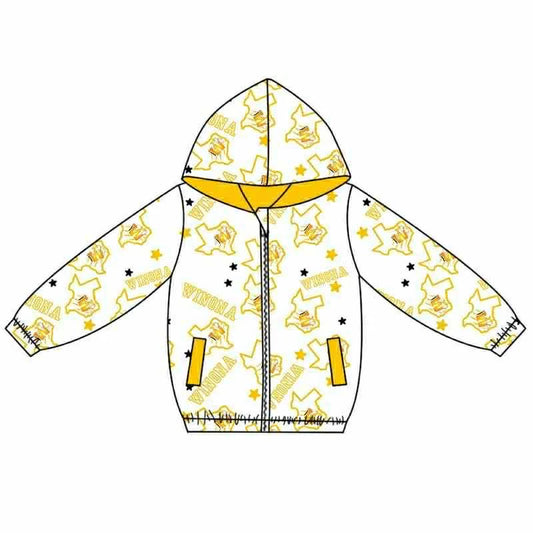 (Custom Design Preorder MOQ 5) Team's WINONA Print Pockets Boys Long Sleeve Zipper Jackets Top
