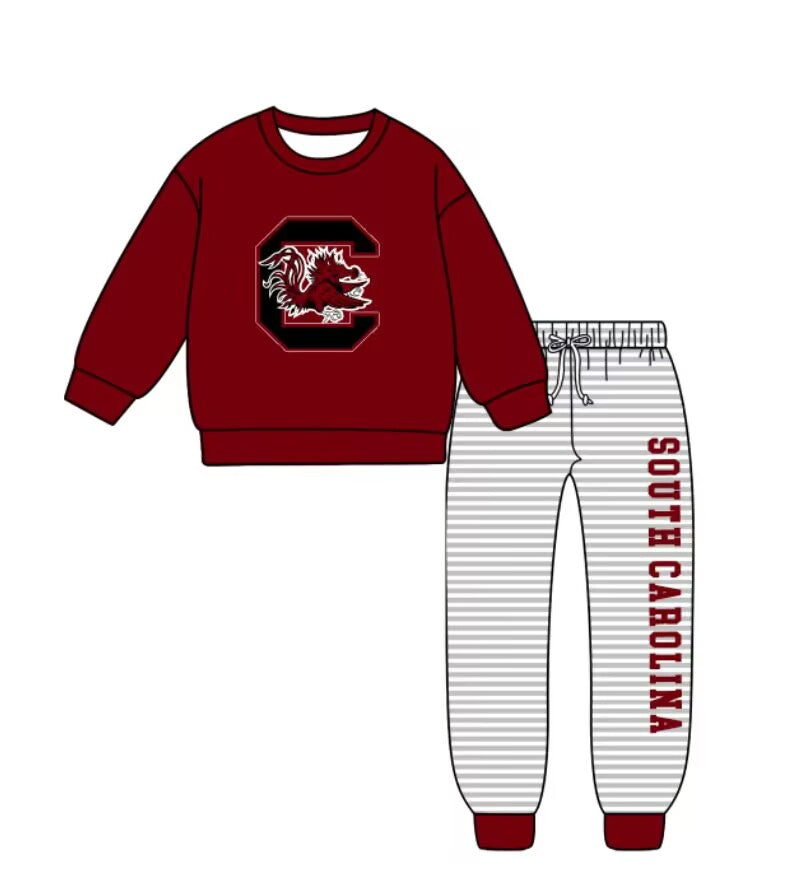 (Custom Design Preorder MOQ 5 Each Item)Team's Gamecock Print Sibling Matching Clothes